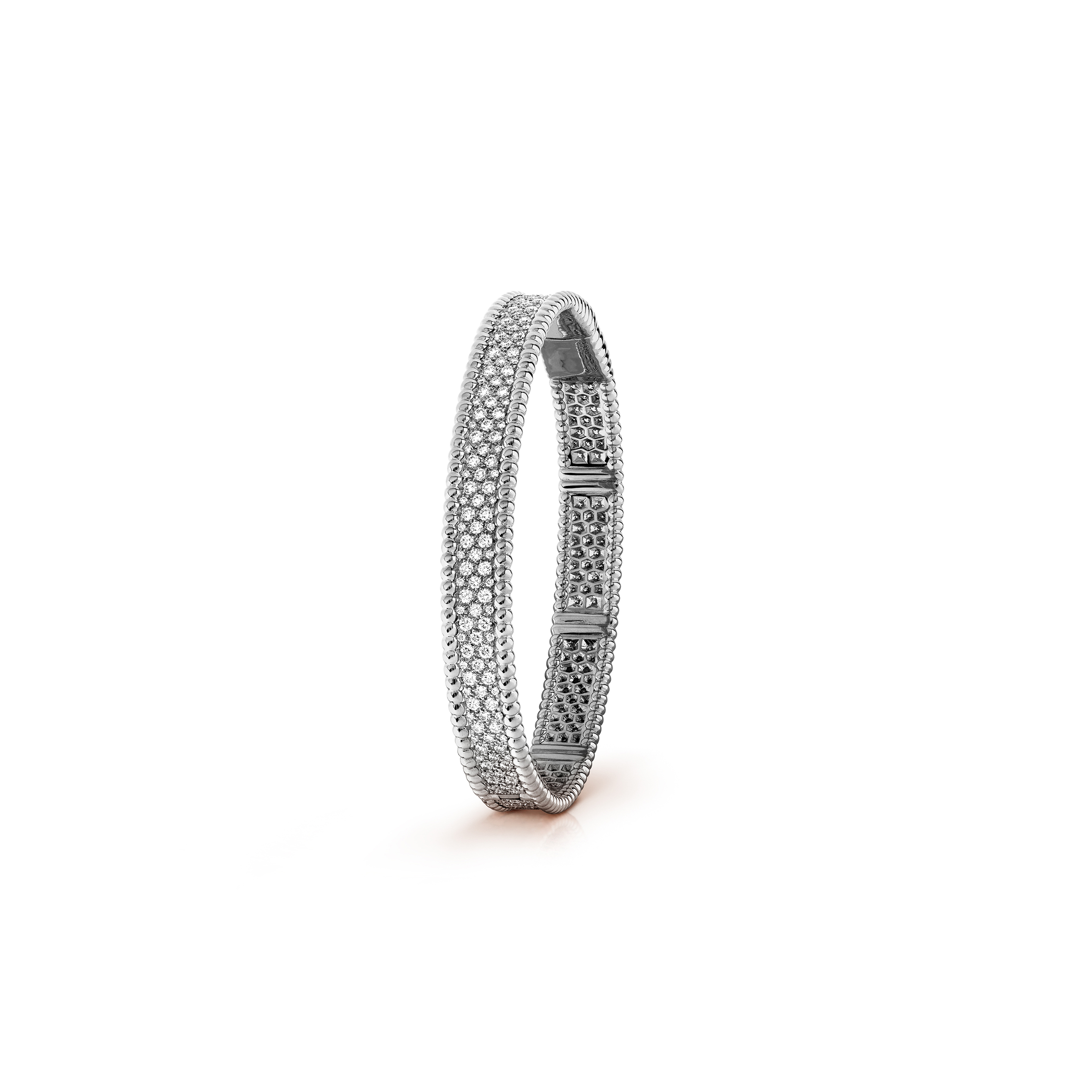 VAN CLEEF ARPELS PERLÉE DIAMONDS BRACELET, 3 ROWS, SMALL MODEL - WHITE GOLD, DIAMOND  VCARO14800